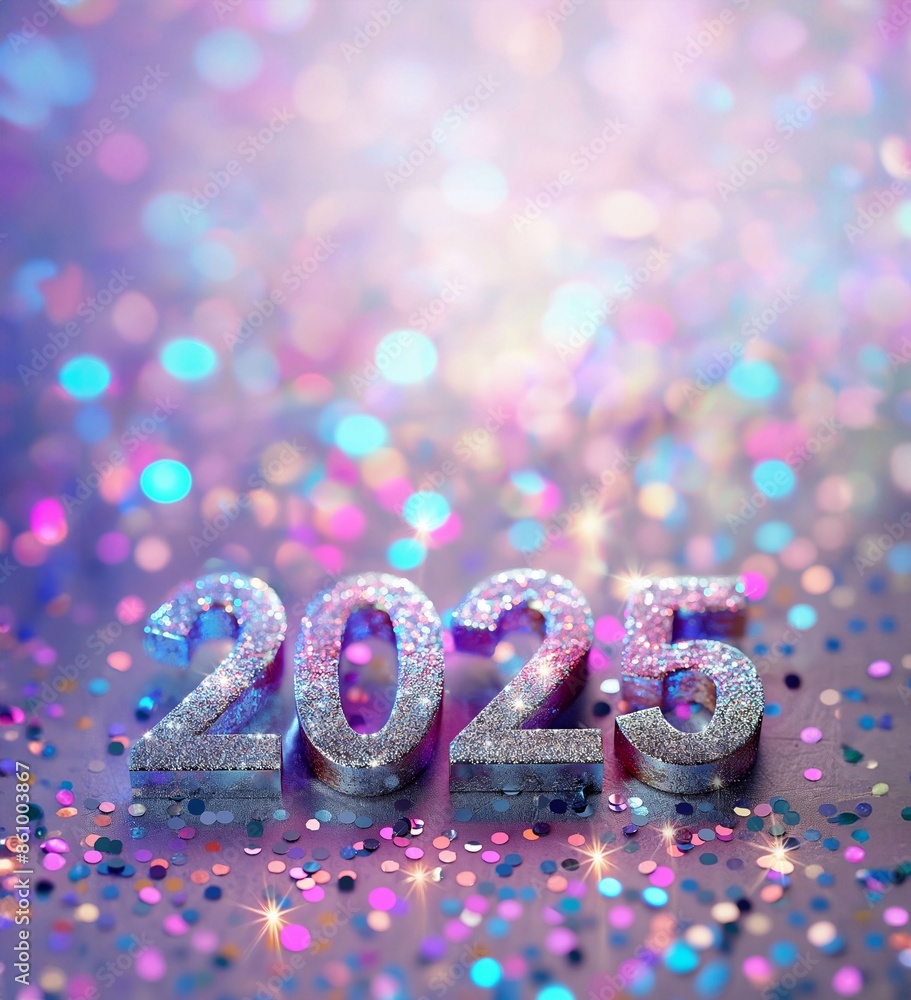 Numbers 2025 for celebrating the new year 2025 Holographic fluid 