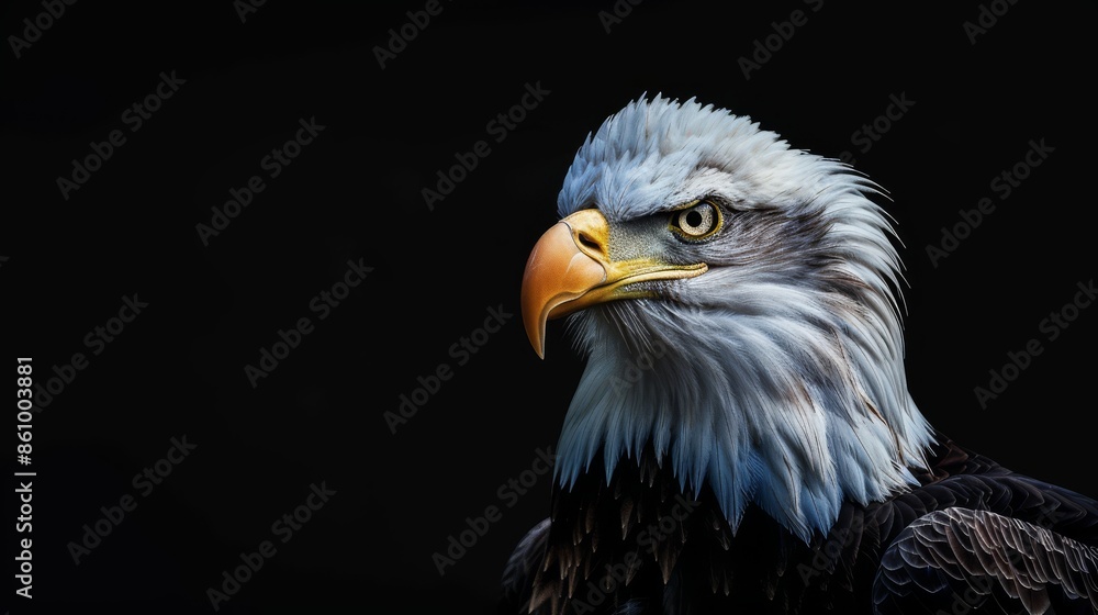 Bald Eagle Portrait Against a Dark Background Bald Eagle Portrait Against a Dark Background