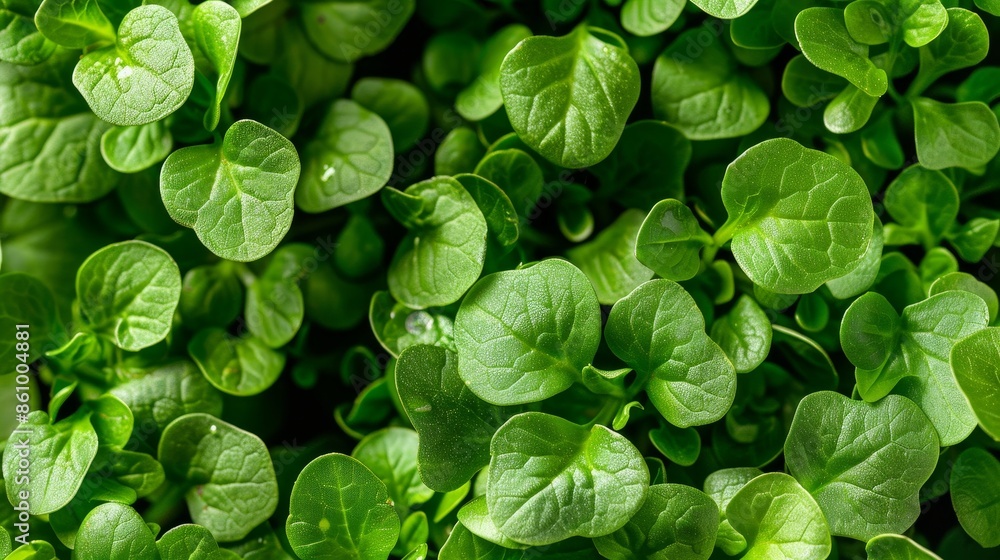 Top view of freshly grown garden cress sprouts, healthy and ready to eat, with a focus on their vibrant green foliage Top view of freshly grown garden cress sprouts, healthy and ready to eat, with a focus on their vibrant green foliage