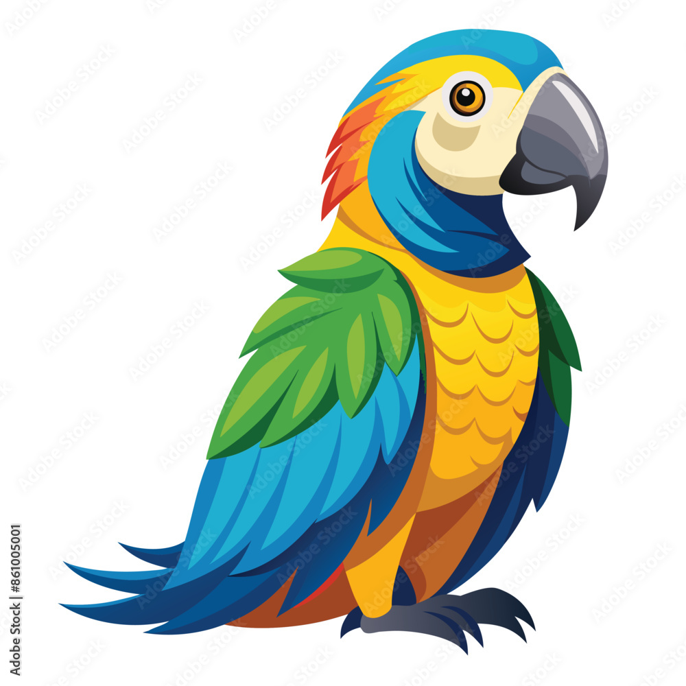 Fototapeta premium color amazon parrots single birds eps file