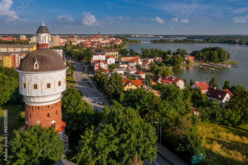 Fototapeta Naklejka Na Ścianę i Meble -  aerial view the town of Elk in Poland