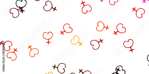 Light Red vector background with woman symbols.