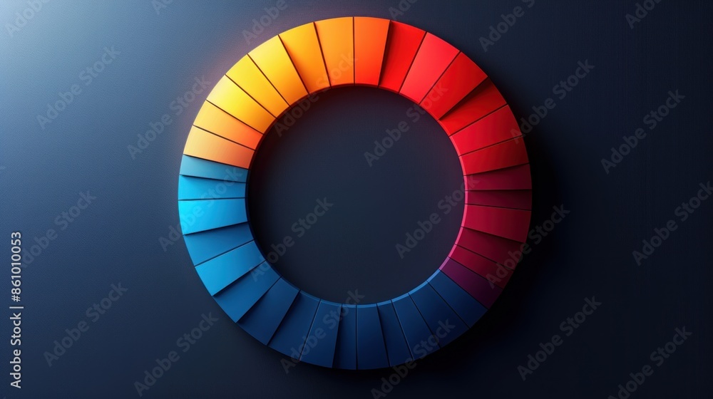Fototapeta premium A colorful pie chart with blue, red, yellow, and green slices