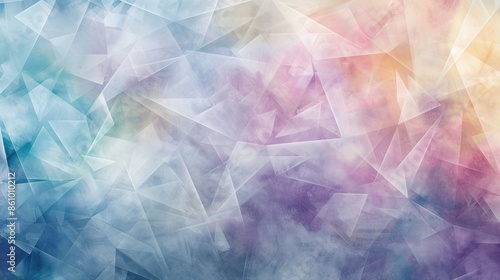 Geometric abstract shapes with prism design in pastel colors, creating a soothing, intricate background pattern