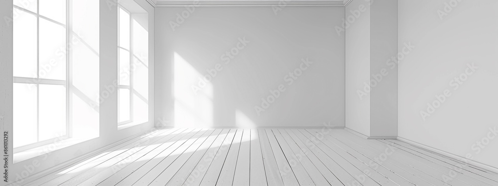 Obraz premium Abstract empty white and gray gradient soft light background. grey empty room studio gradient used for background and display your product. white clean light room with empty floor backdrop. 