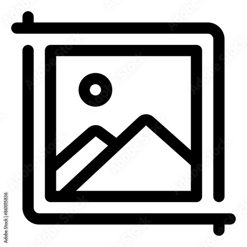 Image Crop Line Icon