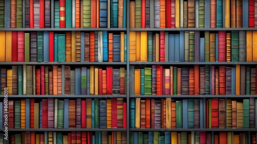 Background illustration made of colorful books like a bookcase