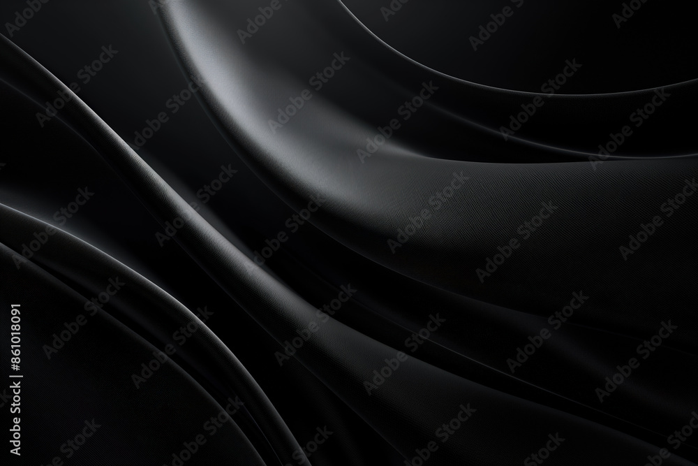 Abstract black cloth background flowing and waving Abstract black cloth background flowing and waving