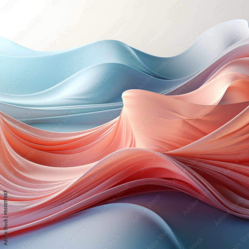Fototapeta premium Abstract Wavy Composition in Pastel Tones