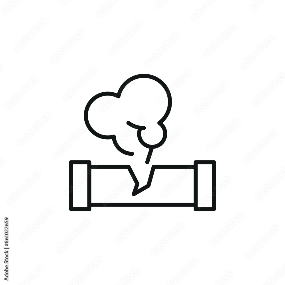 Broken Pipe icon. Simple Broken Pipe icon for social media, app, and web design. Vector illustration. Broken Pipe icon. Simple Broken Pipe icon for social media, app, and web design. Vector illustration.
