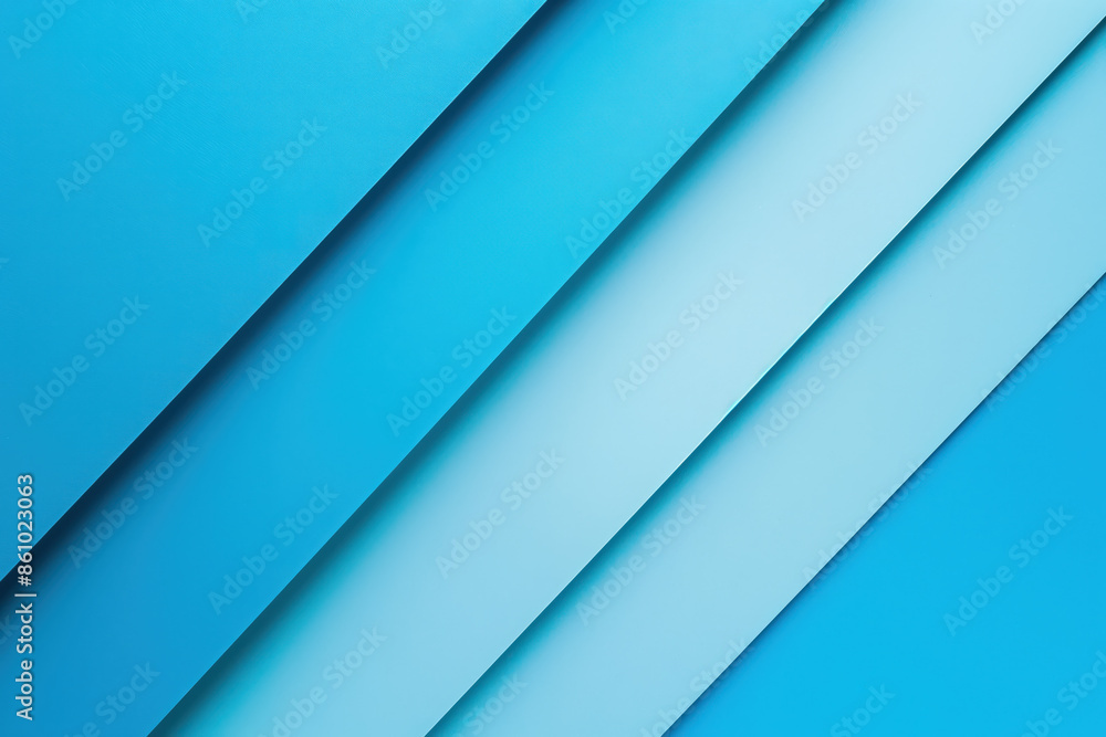 Fototapeta premium Abstract blue gradient background with stripes forming layers