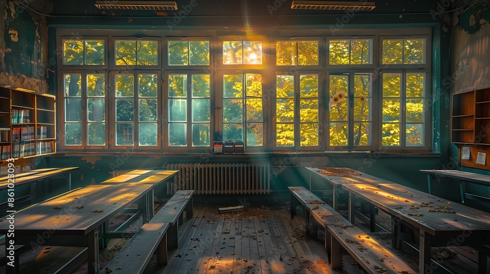 Sunlight Streaming Through Classroom Window Sunlight Streaming Through Classroom Window