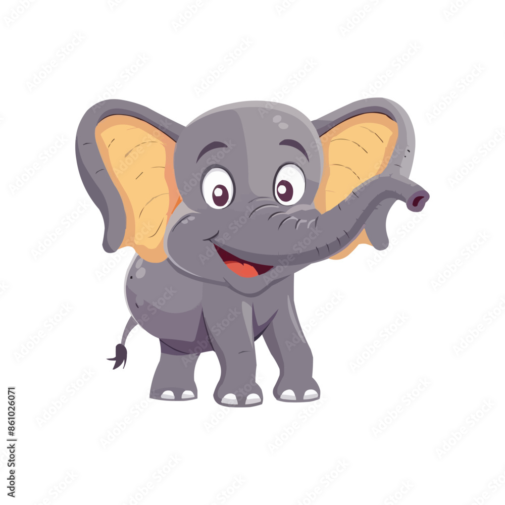 Fototapeta premium happy Elephant cartoon character on white background