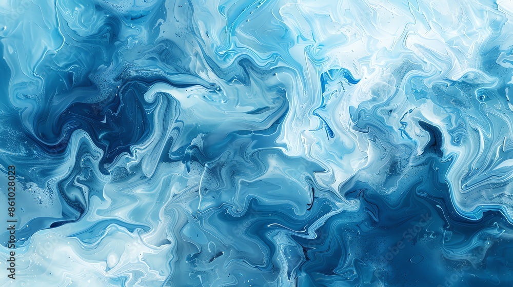 Abstract Blue and Gold Swirls in Elegant Fluid Art Painting Abstract Blue and Gold Swirls in Elegant Fluid Art Painting
