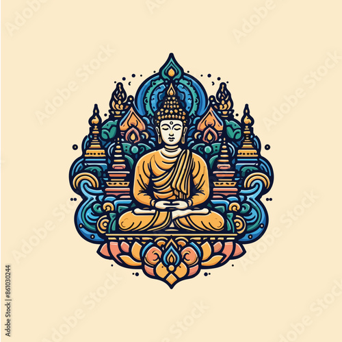 vector illustration template of buddha