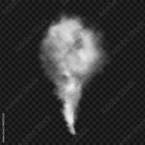 White smoke or fog isolated on transparent background.
