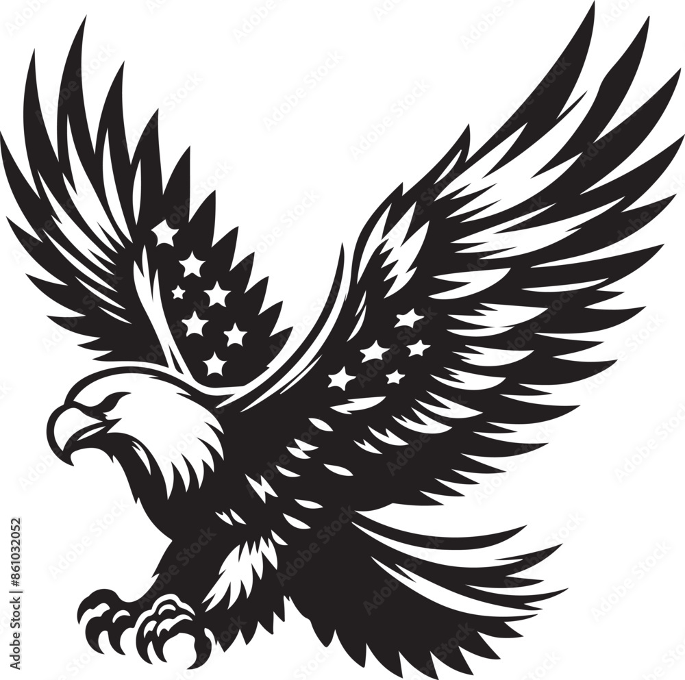 Obraz premium Eagle design silhouette vector art work EPS file, Generator AI