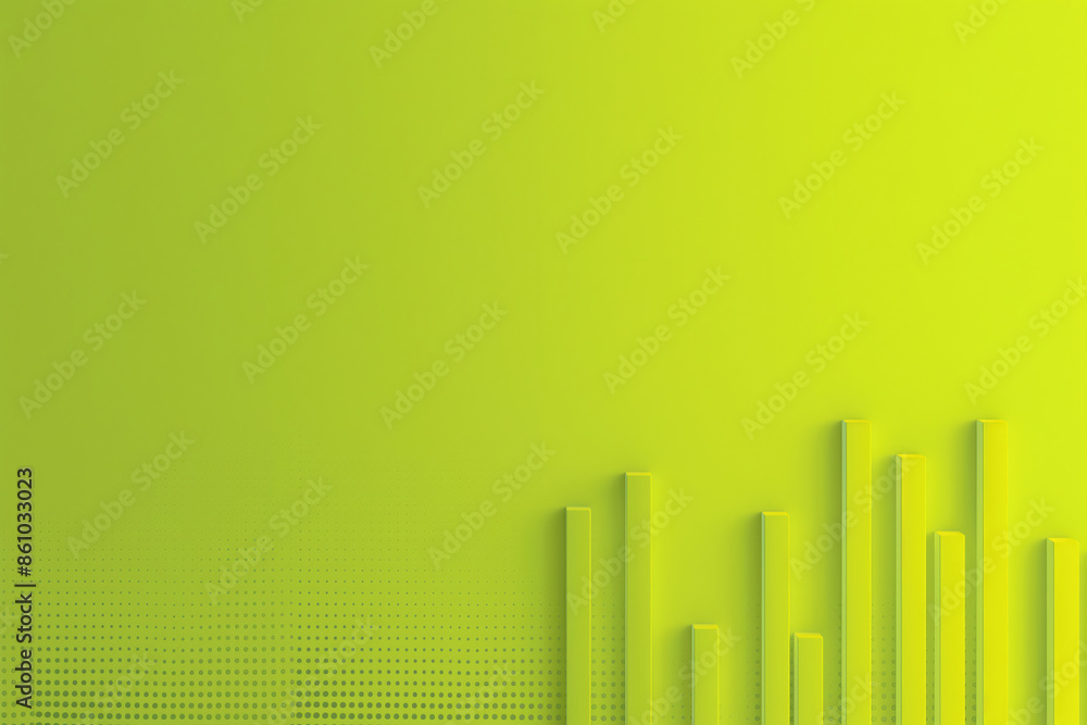 Obraz premium Green abstract minimalist background with growing bars reaching higher