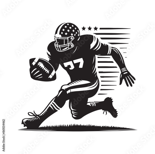 AMERICAN FOOTBALL SILHOUETTE vector illustration