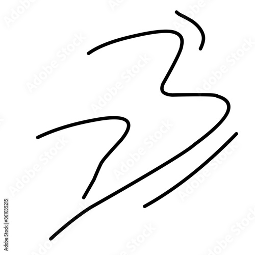Hand drawn wind moving line. Breath of the typhoon