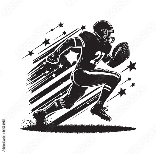 AMERICAN FOOTBALL SILHOUETTE vector illustration