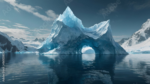 Experience an Otherworldly Iceberg Illusion with Intricate Details and Dreamlike Quality