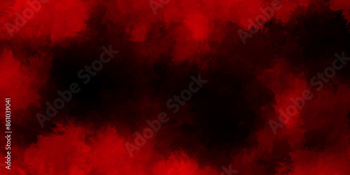 Black red abstract background with copy space for design. Overlays fog isolated on black background. Red steam on a black background smoke rising mist or smog brush effect grunge texture.