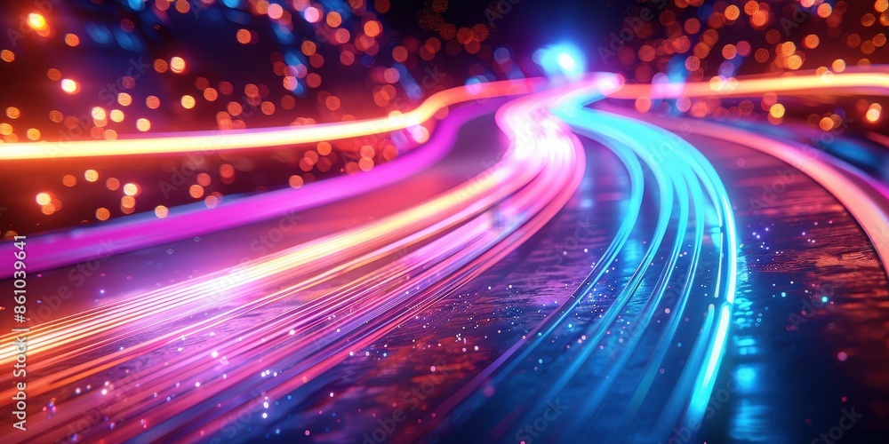 Abstract Neon Lights Trails Abstract Neon Lights Trails
