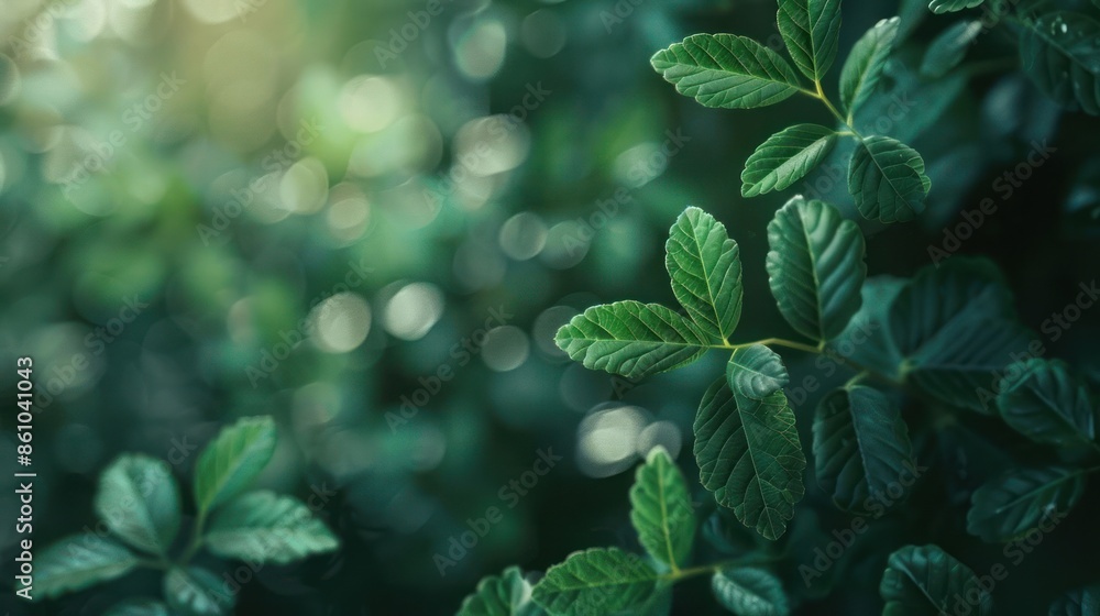 Environmental DNA helix of leaves green focus Environmental DNA helix of leaves green focus