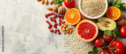 Fototapeta Naklejka Na Ścianę i Meble -  Healthy Food Ingredients Background.