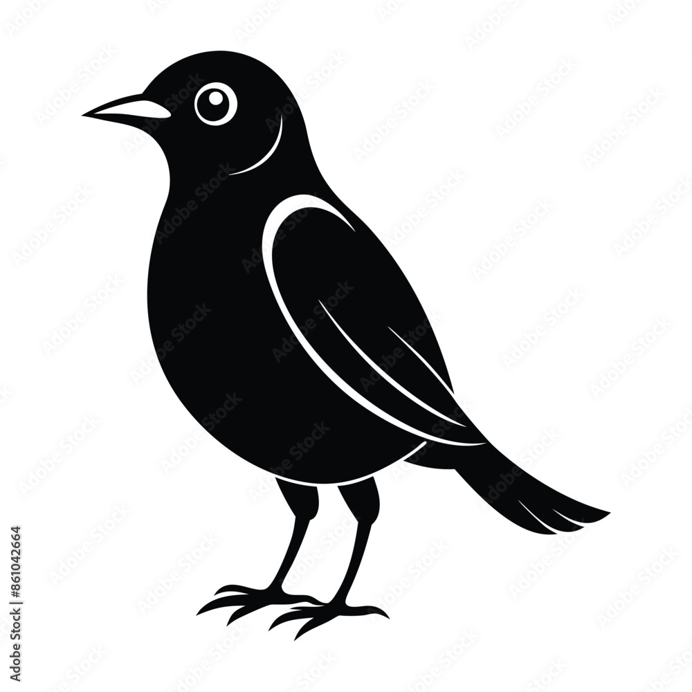 Fototapeta premium Silhouette of a bird on white Background. vector line art of abstract art design, minimal bird line logo icon illustration isolated on white background. Bird Silhouette Vector Art illustration.