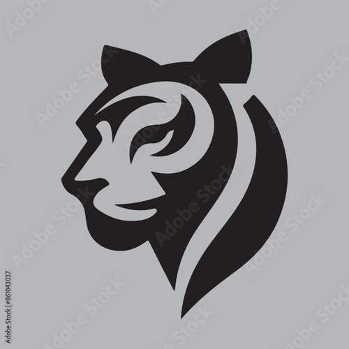 Tiger heads black and white vector. Silhouette svg shapes of tigers illustration. simple minimalist tiger head wild animal logo vector illustration template design. Tiger Logo.