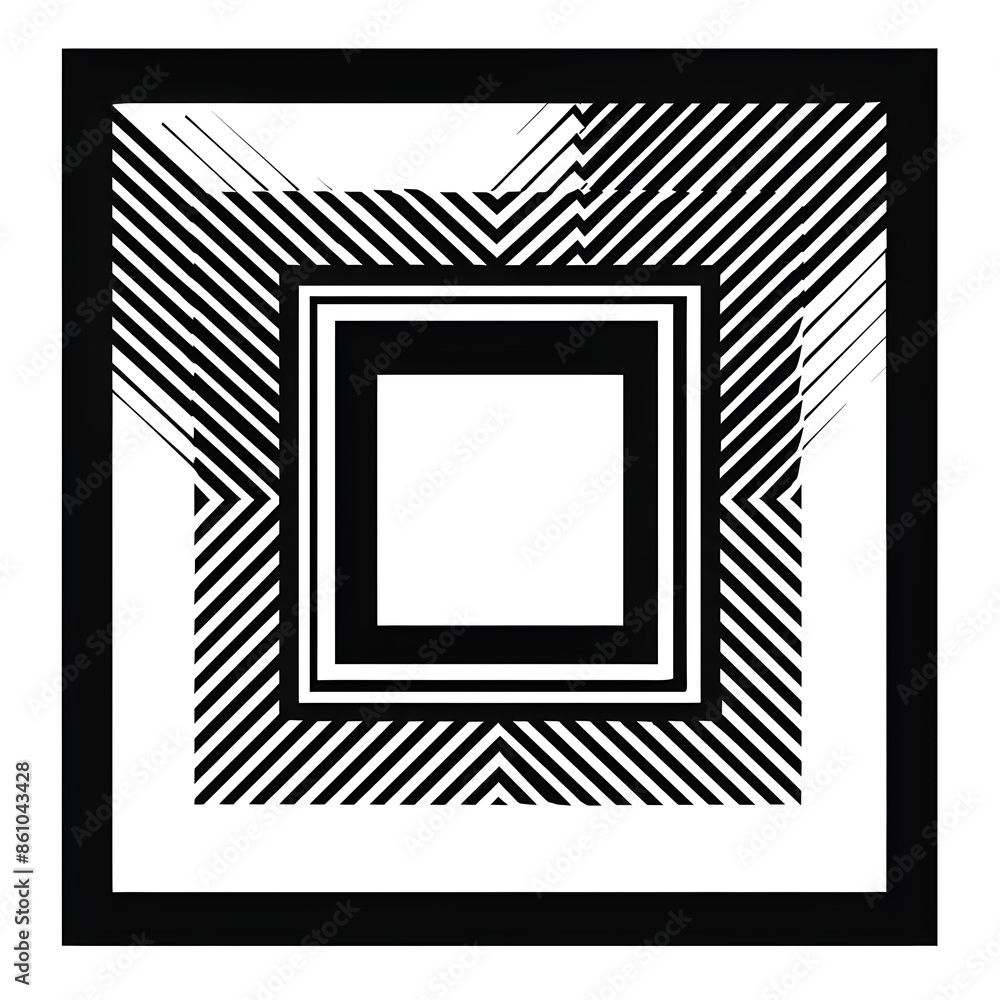 Bold Black Geometric Frame Ideal for Modern Abstract Designs Bold Black Geometric Frame Ideal for Modern Abstract Designs