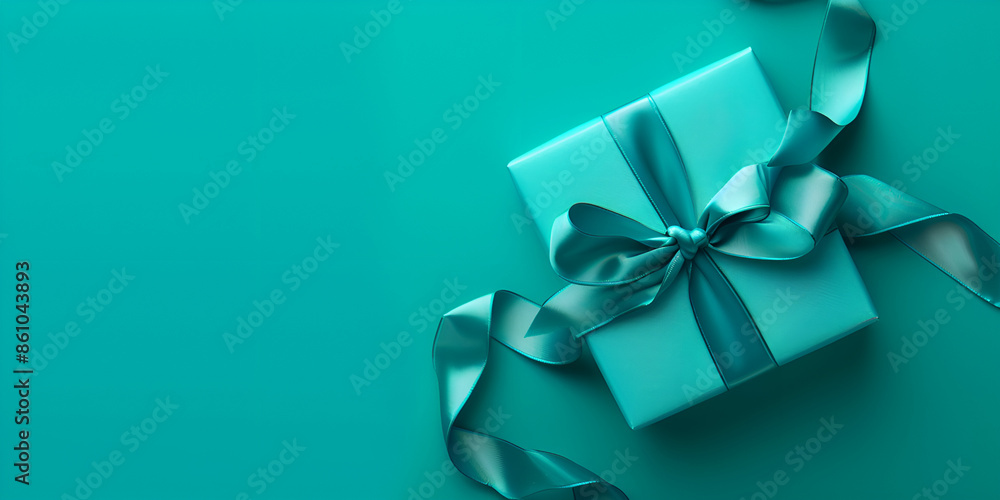 Gift boxes with ribbon on green Gift boxes with ribbon on green