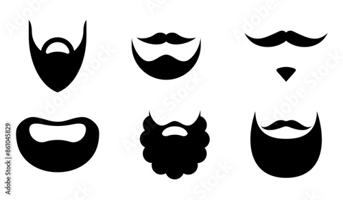 vector of a mustache and beard