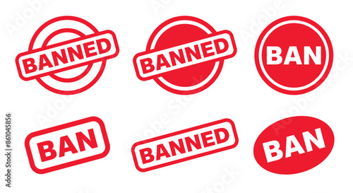 banned stamp vector. symbol, sign