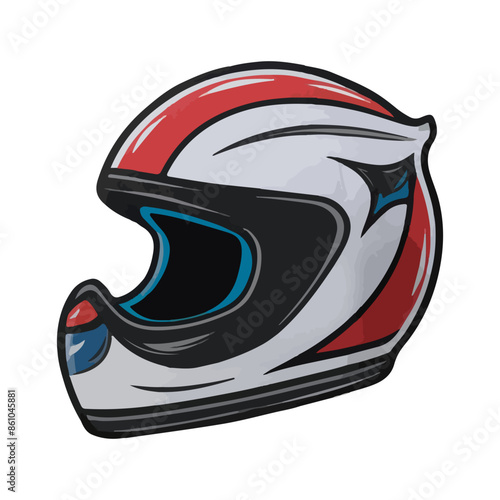 motorcycle helmet vector illustration isolated on white background