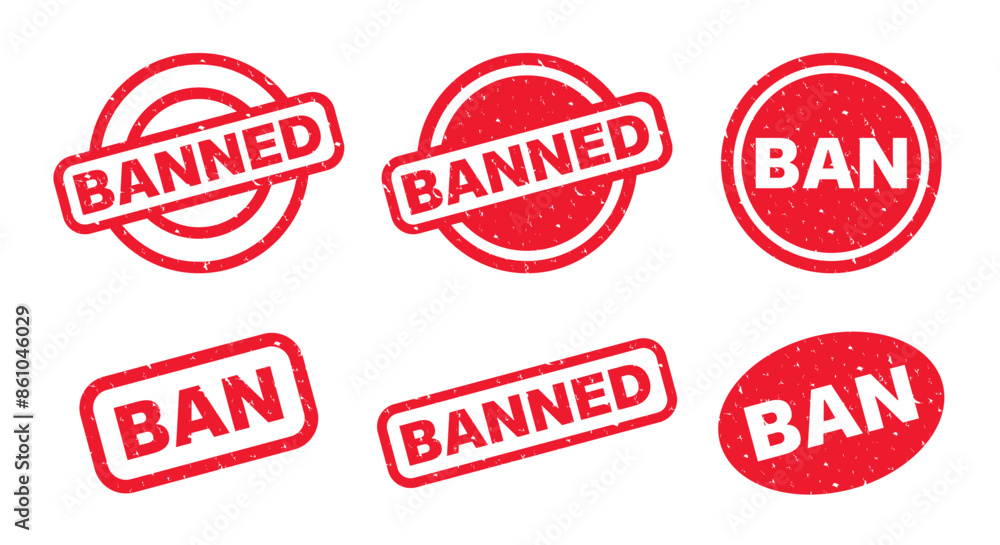 banned stamp vector. symbol, sign banned stamp vector. symbol, sign