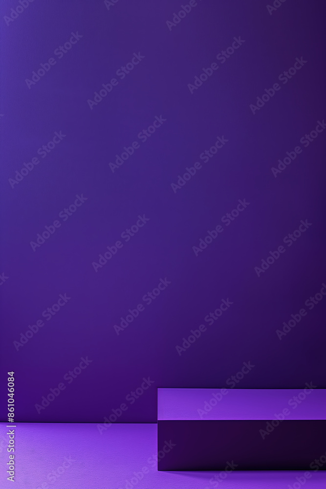 Empty purple cube podium on purple background with space for product Empty purple cube podium on purple background with space for product