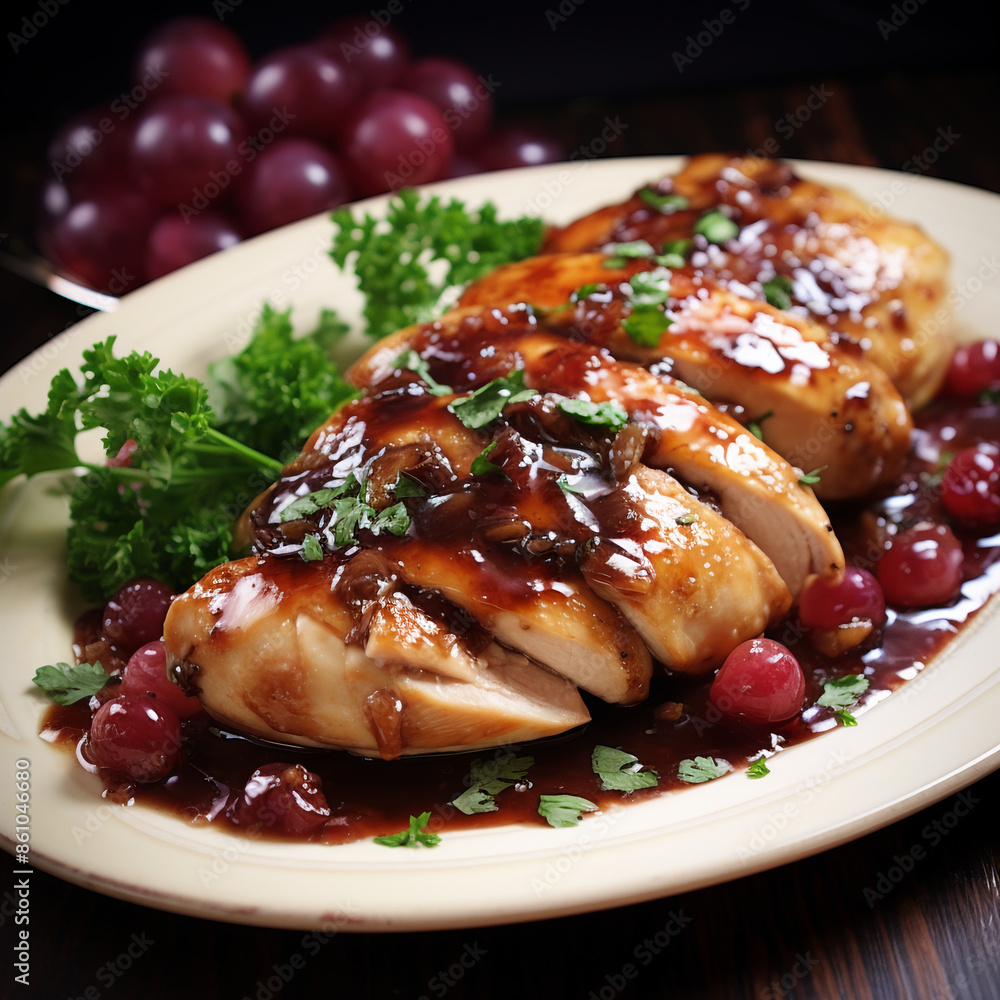 Chicken with Caramelized Shallot and Grape Reduction Chicken with Caramelized Shallot and Grape Reduction