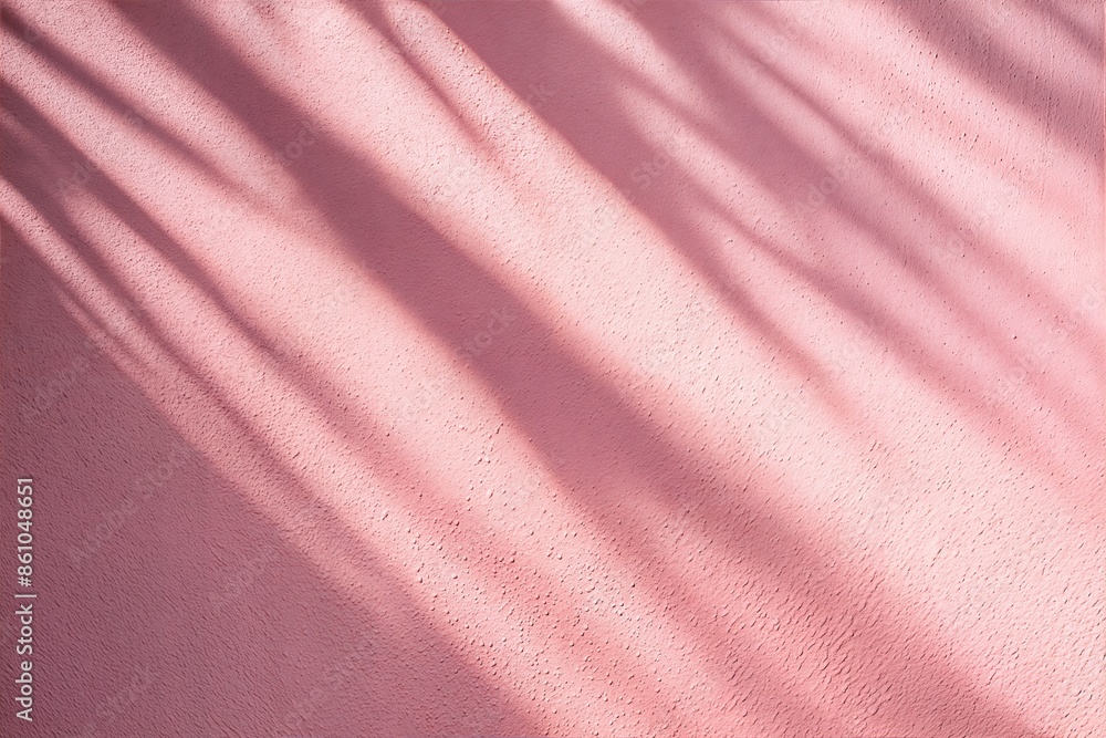 Fototapeta premium Soft Shadows on Soft Pink Wall Background 