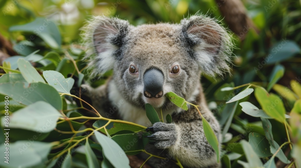 Koala Sleeping on a Tree Branch Koala Sleeping on a Tree Branch