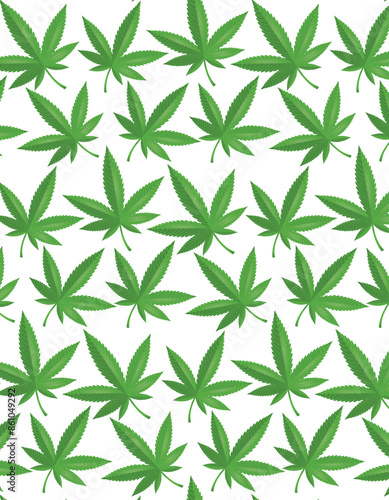 Cannabis leaves seamless pattern with transparent background © EyWhaa101