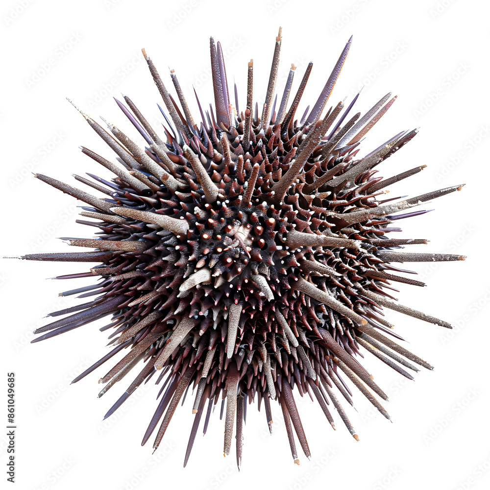 Fototapeta premium Clipart illustration of sea urchin on a white background. Suitable for crafting and digital design projects.[A-0001]