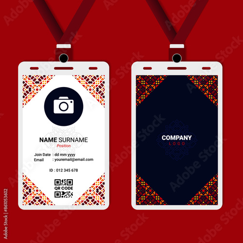 Oriental Geometric ID Card Design for Business or Company