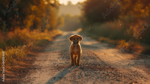A frightened frightened puppy sits alone on a parapet,  A sad little dog got lost on a street in the city. Funny Jack Russell Terrier lonely outdoors, a puupy on road

