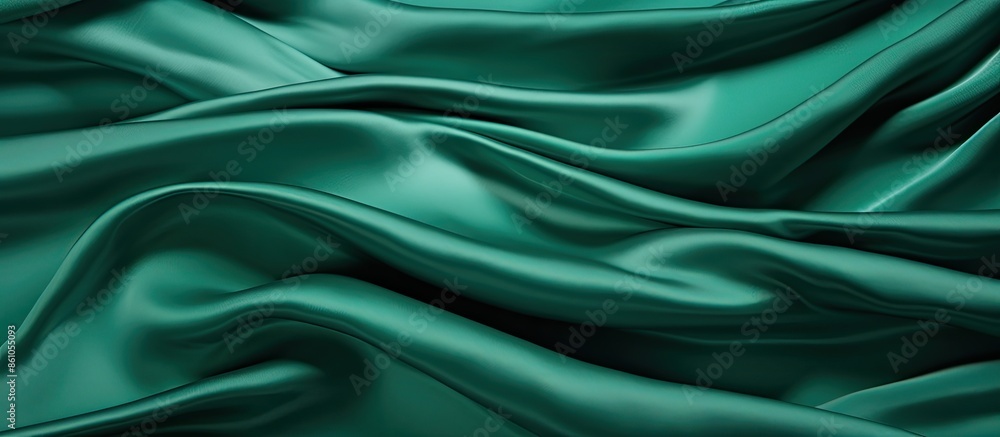 Soft emerald green silk fabric texture with a beautiful pattern ideal for a copy space image. Soft emerald green silk fabric texture with a beautiful pattern ideal for a copy space image.