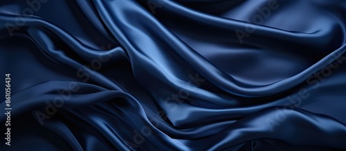 Wallpaper Mural Luxurious dark blue silk satin background with soft folds, ideal for adding text or design with copy space image for a variety of occasions like birthdays or holidays. Torontodigital.ca