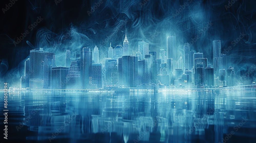 Obraz premium wallpaper blur modern city town scene fantasy