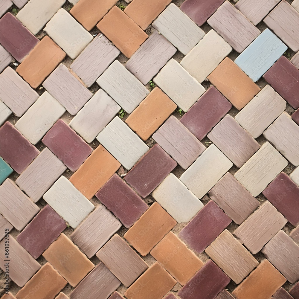 Footpath bricks pattern background. top view Footpath bricks pattern background. top view
